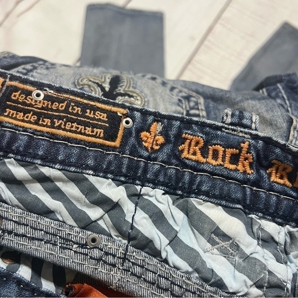 ROCK REVIVAL “Kevin” premium denim jeans boho western size 31 EUC - Picture 12 of 16